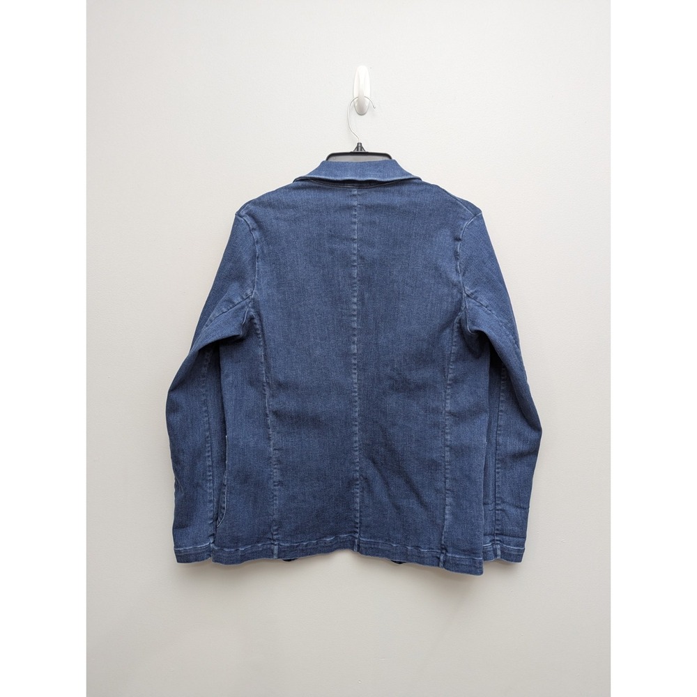 C7 Quince Stretch Denim Blazer Women's Sz Med Slim Fit Stylish Work Casual - Picture 2 of 7